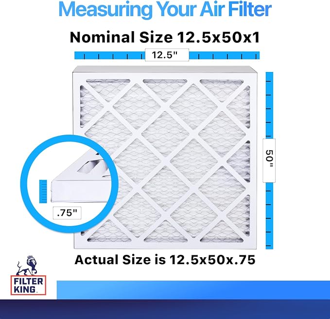 Filter King 12.5x50x1 Air Filter | 4-PACK | MERV 8 HVAC Pleated A/C Furnace - Image 2