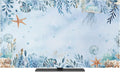 Ocean Seaweed Leaves Shell Indoor TV Cover, Elastic TV Screen Protector Blue by Unknown