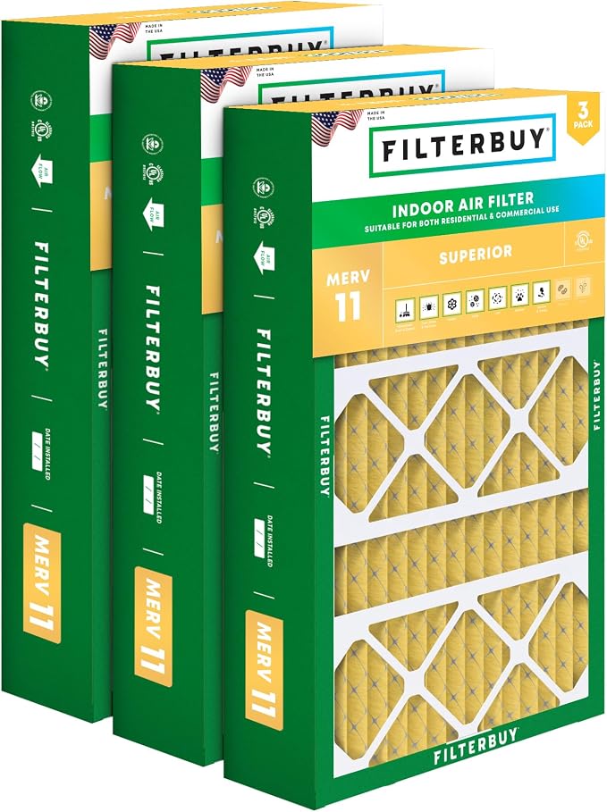 Filterbuy 15.75x27.63x3.50 Air Filter MERV 11 Superior Pet & Allergy Defense by Filterbuy