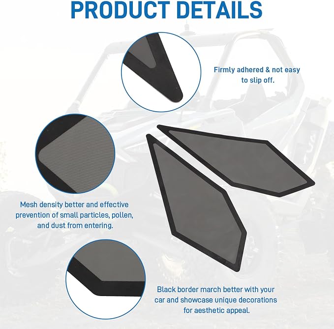 Air Intake Screen Vent Cover for Polaris RZR PRO Turbo R XP 4 2021-2024 2 PCS - Image 4