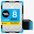Simply 14x30x1 Air Filter, MERV 8, 8 Pack, by SimplyFilters