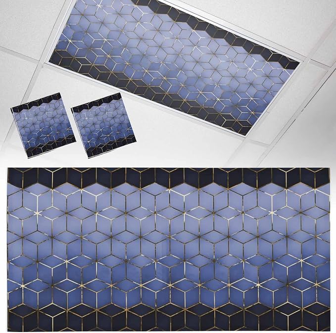 2x4 ft Fluorescent Light Cover for Ceiling Abstract Blue Black Gradient by Unknown