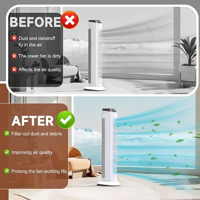 BJADE'S Tower Fan Air Filter Screen Mesh, 39 x 39 inch Washable Cutable - Image 4