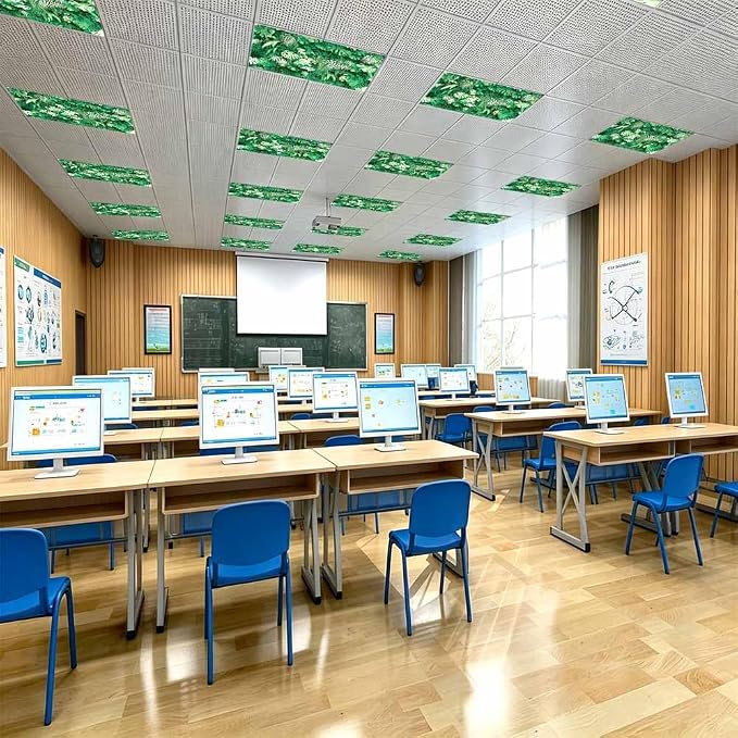 Green Palm Leaf Fluorescent Light Covers Ceiling Lights Filter - Image 6