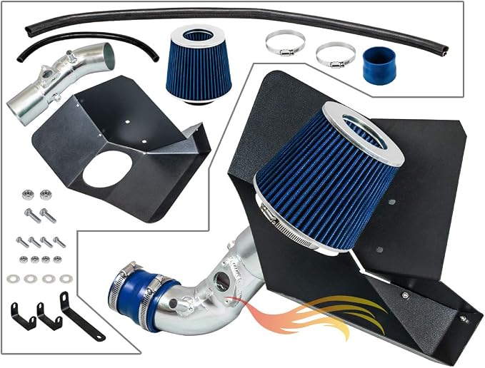 RTUNES RACING - BLUE - COLD AIR INTAKE w/HEAT SHIELD KIT Compatible - Image 2