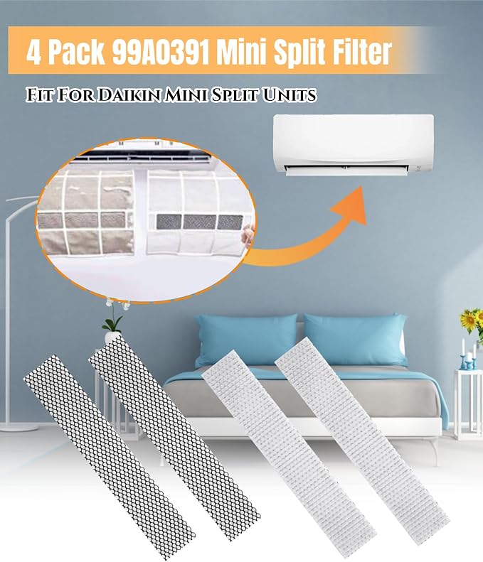 4 Pack 99A0391 Mini Split Air Filter Fits - Image 2