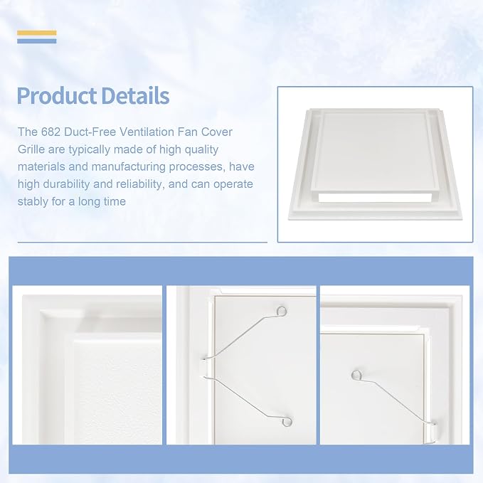 682 Duct-Free Ventilation Fan Cover Grille Replace - Image 3