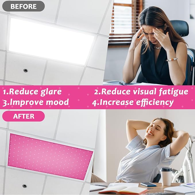 QOUBAI 6 Pcs Fluorescent Light Covers, 4x2 Feet Magnetic Light Cover - Image 4