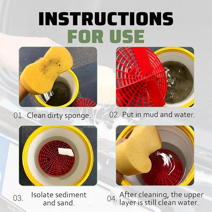 Car Wash Bucket Grit Trap Inserts, Vehicle Detailing Wash Filter - Image 6