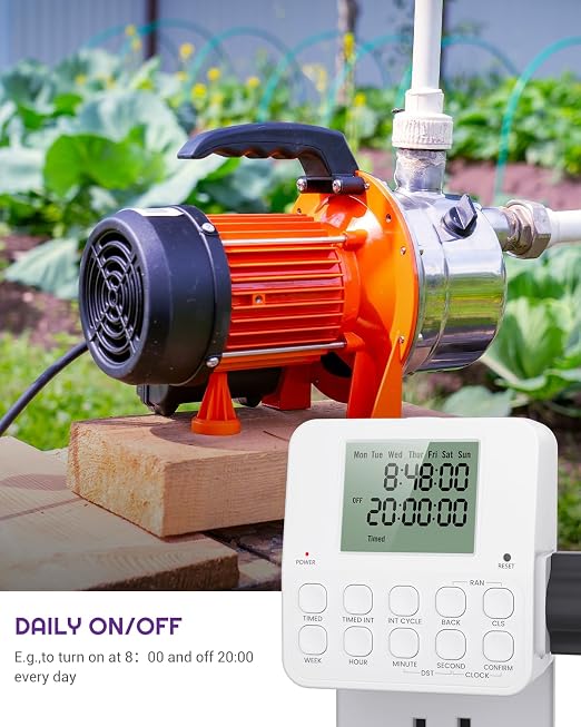 NEARPOW Digital Timer Outlet, Infinite Interval Repeat Cycle Timer Plug - Image 6