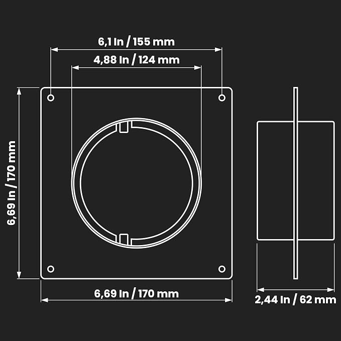 Repa Market 5 Inch Duct Connector Flange – Plastic Round Male Fit Vent Pipe - Image 2