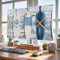 Ocean Nautical Theme Wood Grain Indoor TV Cover, Elastic TV Screen Protector by Unknown