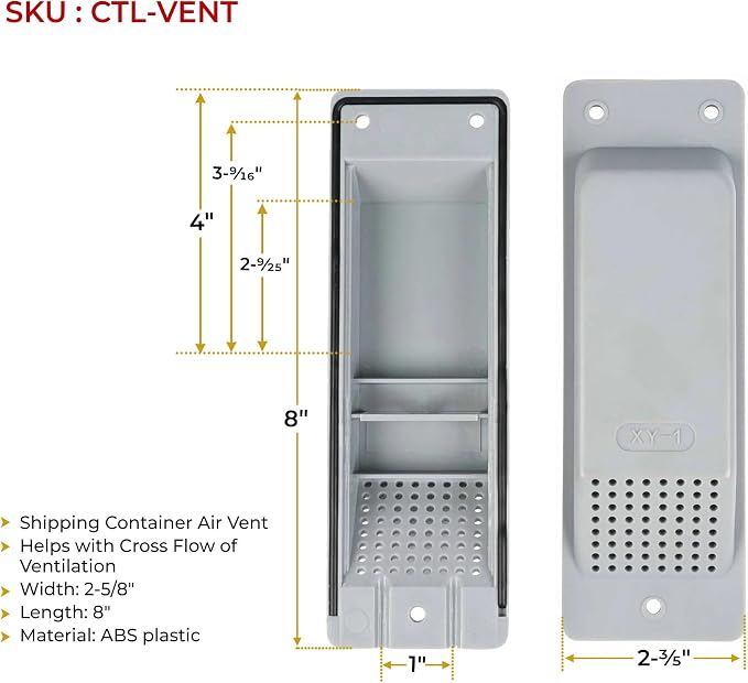 Mytee Products Shipping Container Air Vent, Cross Flow Ventilation - Image 5