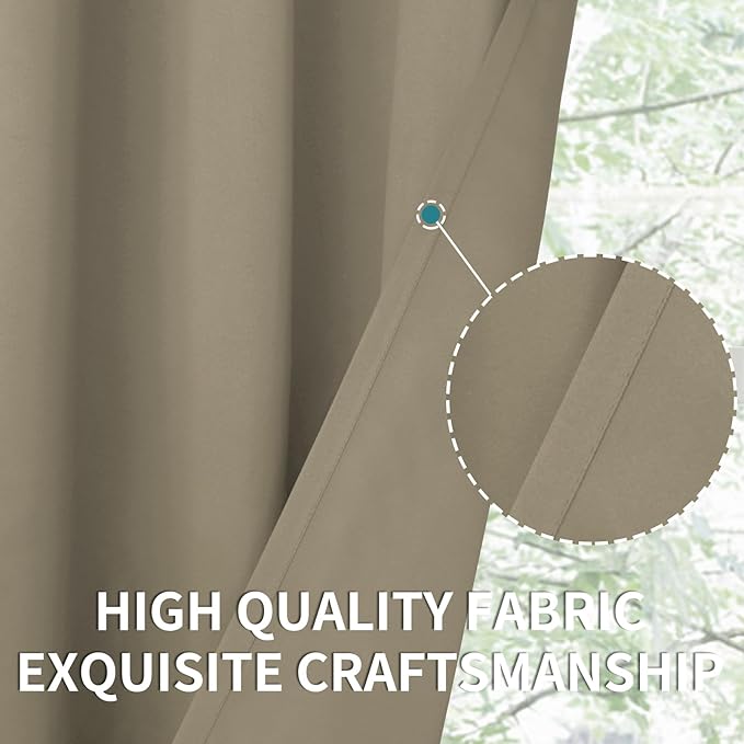 BGment Room Darkening Curtains 84 Inches Long - Grommet Thermal Insulated Drapes Window Treatment Curtains for Bedroom, 2 Panels, 38 x 84 Inch, Cocoa