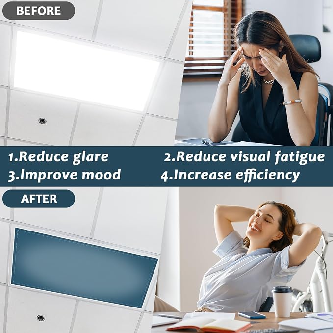 6PCS Fluorescent Light Covers, 4x2 Feet Magnetic Light Cover Fluorescent Lights - Image 7