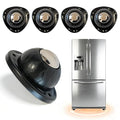 Black Stainless Steel Self Adhesive Caster Wheels – 4 Pack Large Profile Swivel by Zerobe