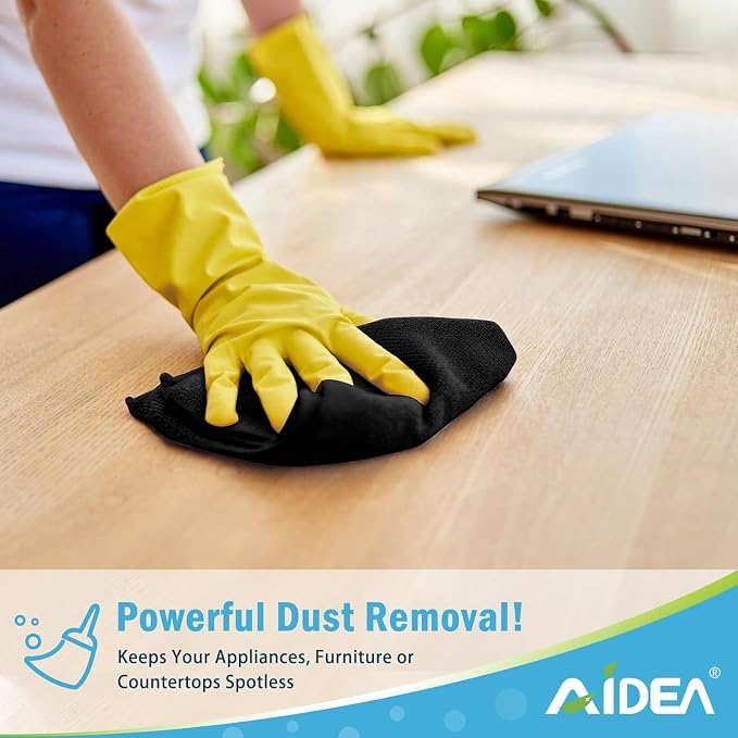 AIDEA Microfiber Cleaning Cloth Black 20PK, Microfiber Towels - Image 3