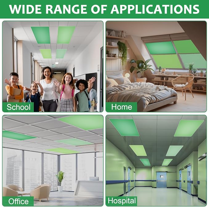 QOUBAI 12PCS Fluorescent Light Covers, 4x2 Feet Magnetic Light Cover - Image 6