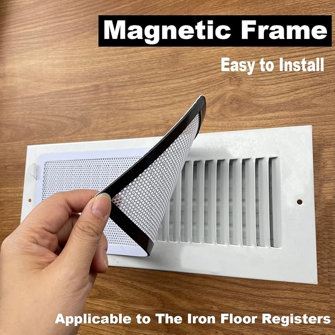 White Floor Register Vent Screen Cover 4"x12" Magnetic - Image 2
