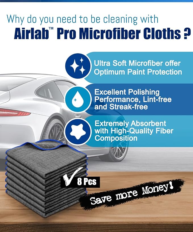 Airlab Glass Polishing Cloth Streak Free Miracle Cleaning Cloth Lint Free - Image 2