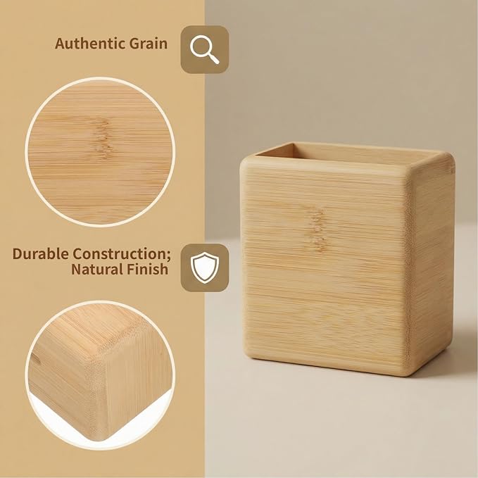 Garneck Bamboo Remote Control Holder Wall Mount - Image 6