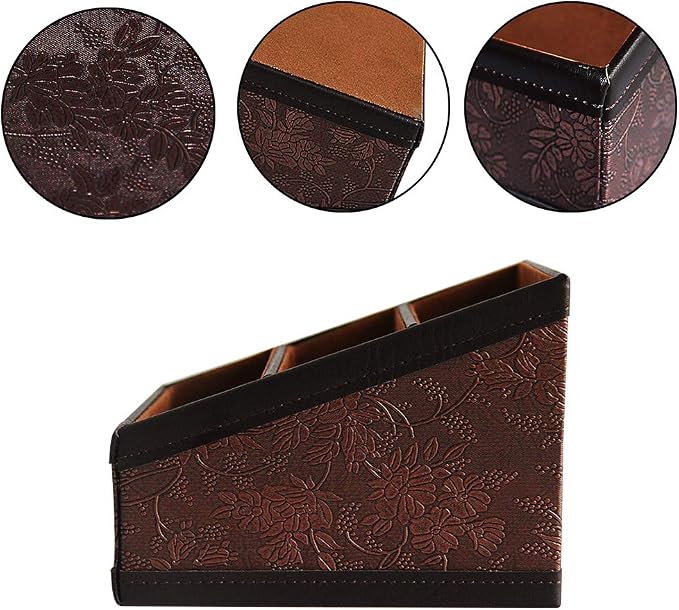 2 Pack PU Leather Remote Control Holder Storage Container - Image 3