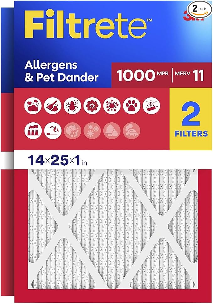Filtrete 14x25x1 Air Filter, MERV 11, MPR 1000, Allergens & Pet Dander by Unknown