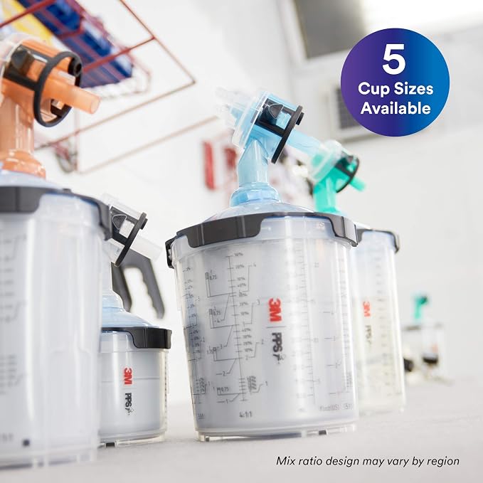 3M PPS 2.0 Spray Gun Cup, Lids and Liners Kit, 28 Ounces, 200-Micron Filter - Image 7