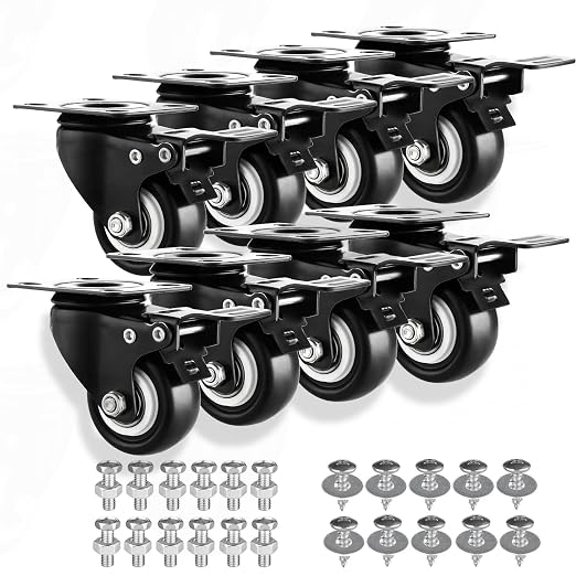 2" Casters Set of 8 Heavy-Duty Industrial Caster Wheels by GcFoir
