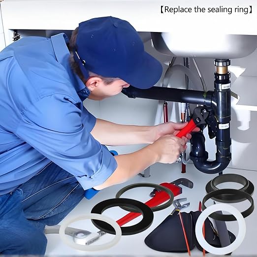 6PCS Kitchen Sink Filter Sealing Ring, Flat Silicone Gasket - Image 4