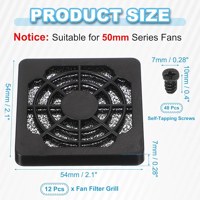 PATIKIL 50mm Fan Filter Grill - Image 2