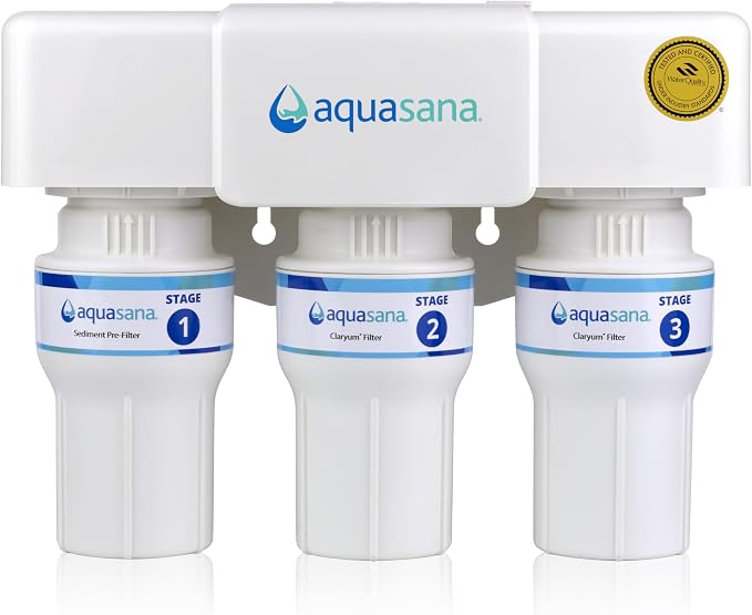 Aquasana Under Sink Water Filter | 3-Stage Claryum Filtration | Reduces up to by Aquasana
