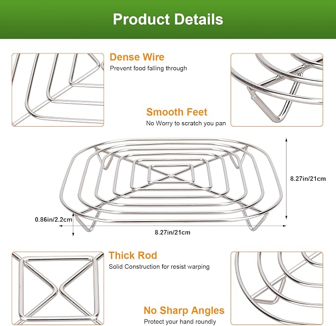 Crisper Rack for Ninja Crispi Air Fryer FN101, Stainless Steel Air Fryer Grill - Image 4