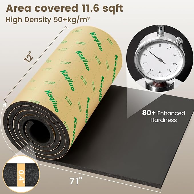 Kaqiluo 2 Pack High Density Self-Adhesive Sound Insulation Acoustic Closed Cell - Image 2