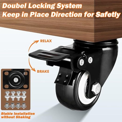 1.5" Casters Set of 28 Heavy-Duty Industrial Caster Wheels - Image 2