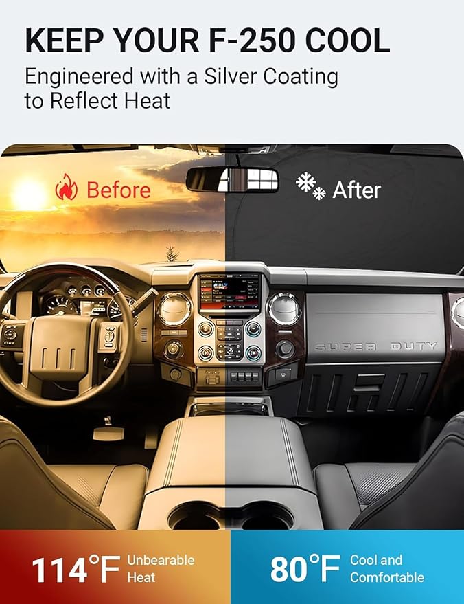 Proadsy 2026 Upgrade Front Windshield Sun Shade Foldable Sunshade Protector - Image 3