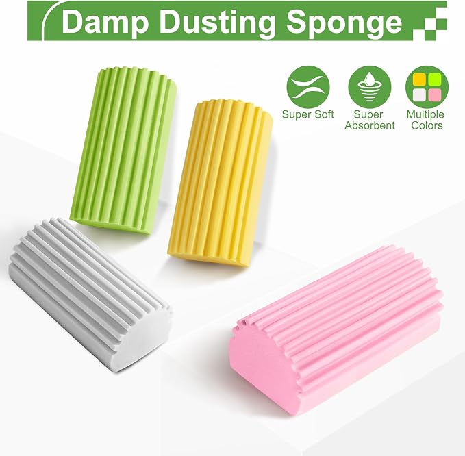 Jeymei 8-Pack Damp Clean Duster Sponge, Sponge Cleaning Brush, Duster - Image 6