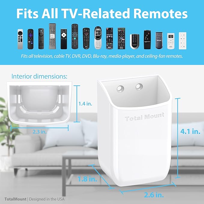 TotalMount Hole-Free Remote Holder – Eliminates Need to Drill Holes in Your Wall - Image 3