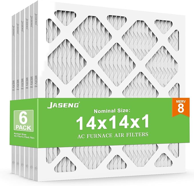 JASENG14x14x1 Air Filters, MERV 8 Pleated HVAC Furnace Filters by NewFilter