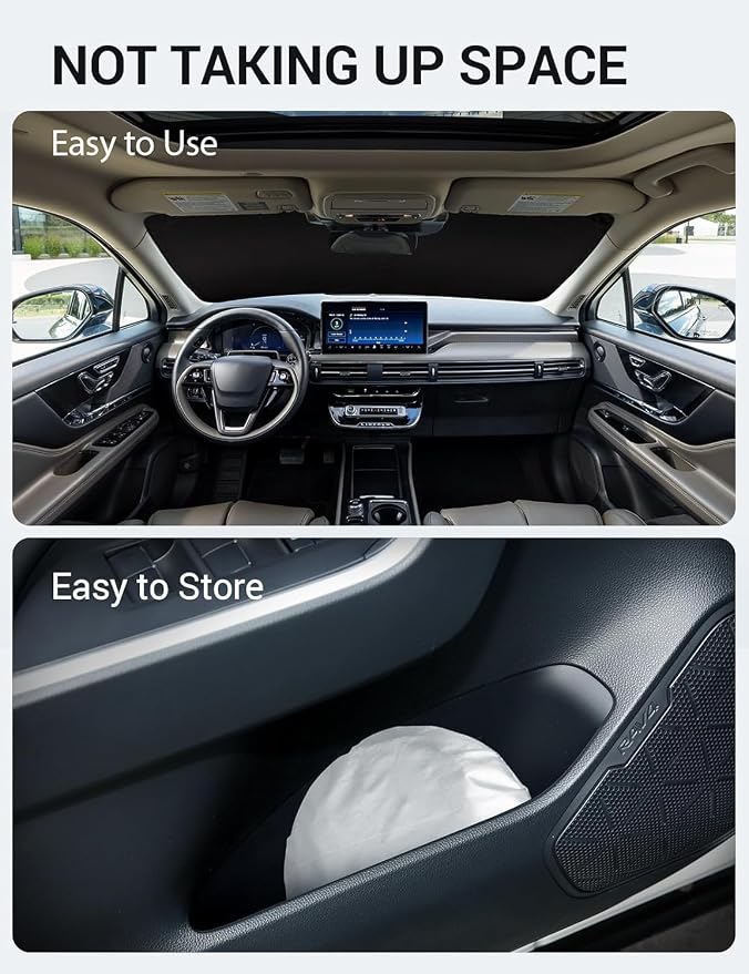 Proadsy Windshield Sun Shade for 2020–2025 2026 Lincoln Corsair Foldable Front - Image 9