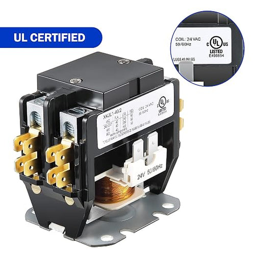 1 Pc HVAC Motor Contactor, 24V Coil 2 Pole 40 Amp AC Contactor Furnace - Image 2