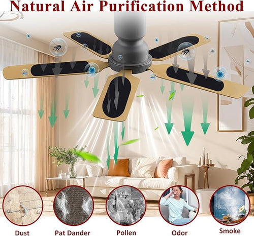 10 Pcs Ceiling Fan Filters for Blades, Fan Air Purifier Pads - Image 2
