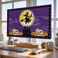 Halloween Full Moon Witch Riding Broom Indoor TV Cover, Elastic TV Screen by Unknown