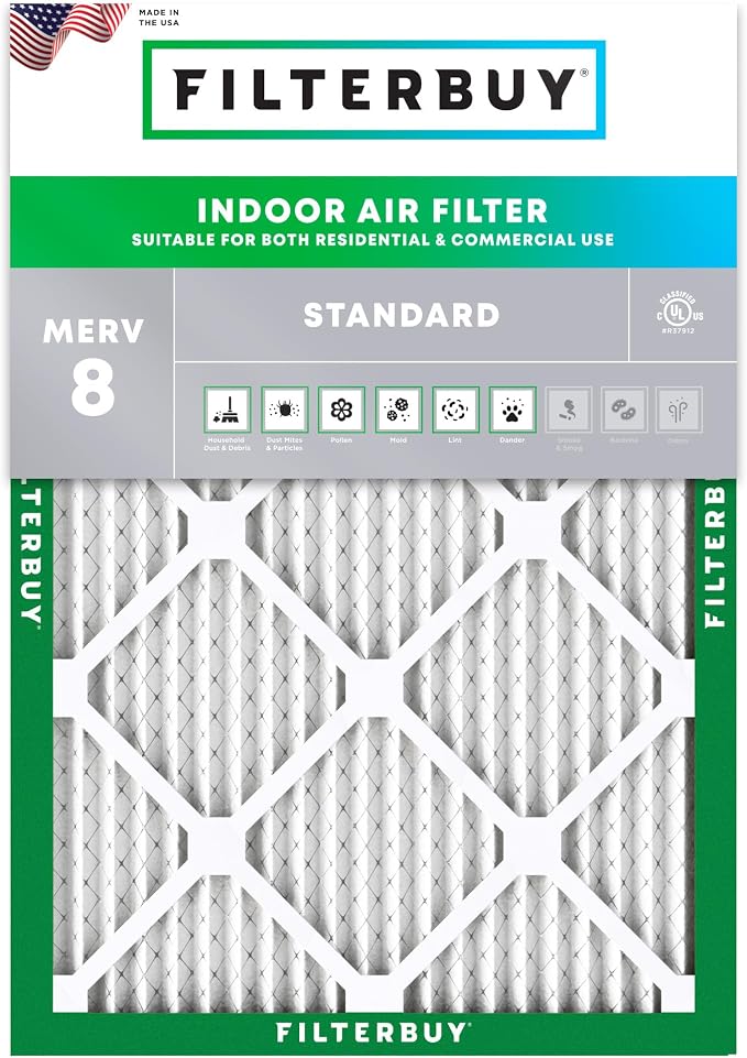 Filterbuy 20x23x1 Air Filter MERV 8 Essential Dust & Allergy Defense, by Filterbuy