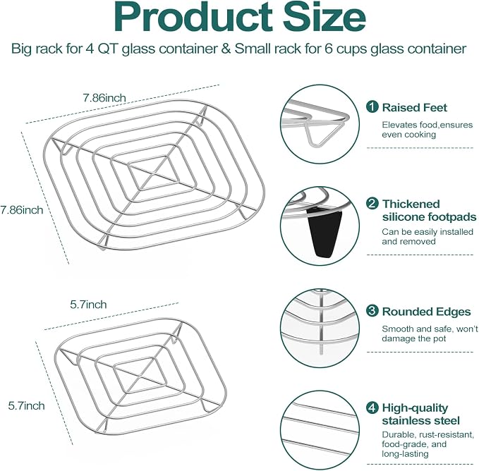 2PCS Crisper Stainless Steel Rack Compatible - Image 4