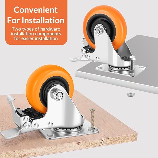 Caster Wheels, Swivel Plate Caster, No Marks Castor Wheels - Image 5