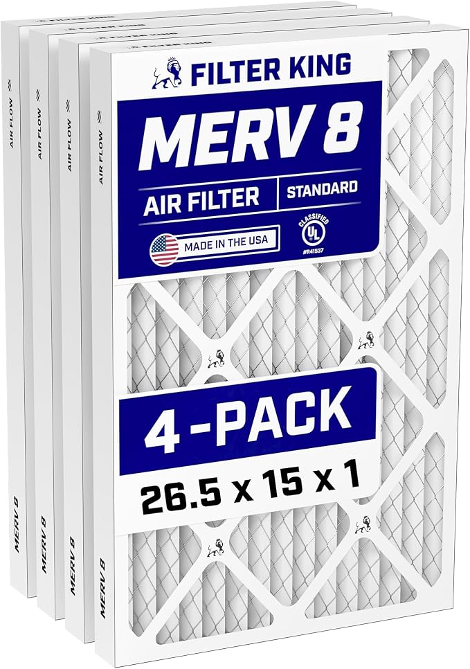 Filter King 26.5x15x1 Air Filter Dust & Allergy Control AC Furnace Filters by FilterKing