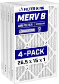 Filter King 26.5x15x1 Air Filter Dust & Allergy Control AC Furnace Filters by FilterKing