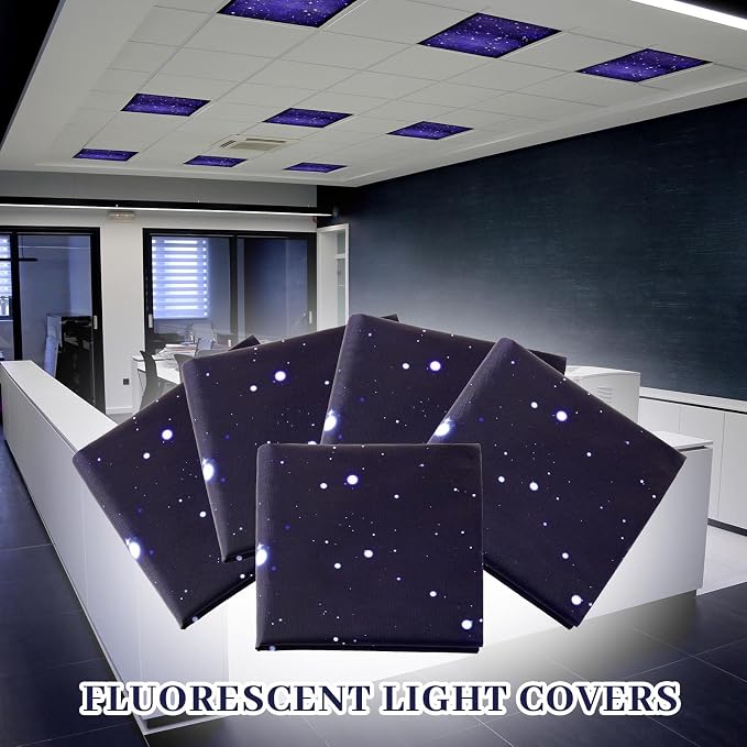 Hortsun Pack of 2 Fluorescent Light Covers 4 x 2 Feet Magnetic Ceiling Light - Image 6