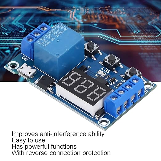Timer Relay Module with One Way Trigger Cycle and Timing Delay Switch, - Image 5
